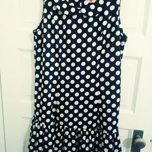 Dark blue with white poka dot dress